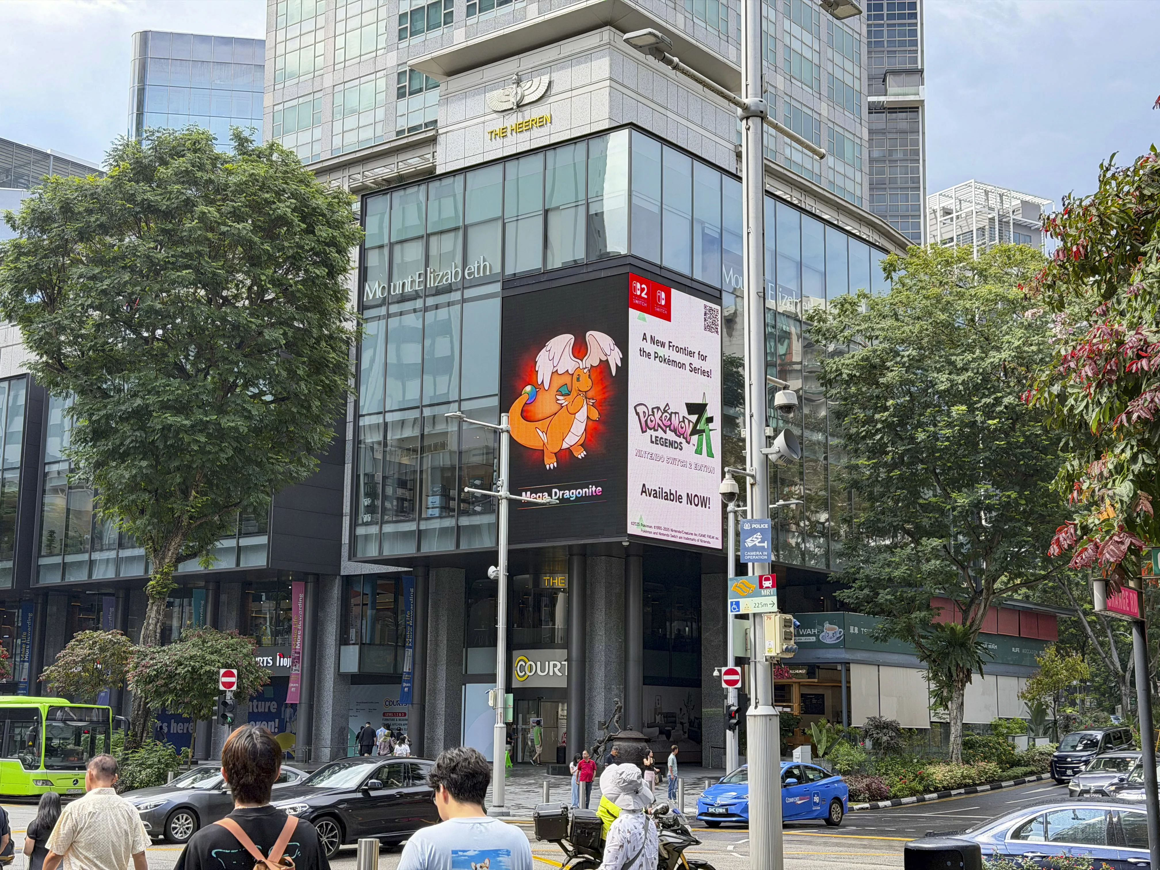 High-impact LED OOH screen at Heeren on Orchard Road Singapore for brand campaigns