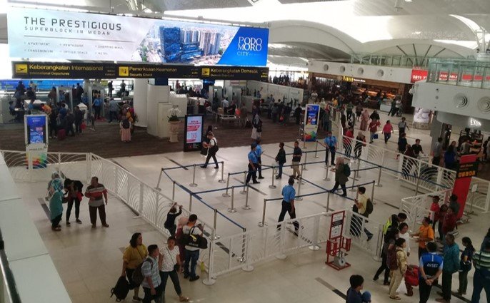Agung Podomoro Land at KNO Medan Departure Security check point