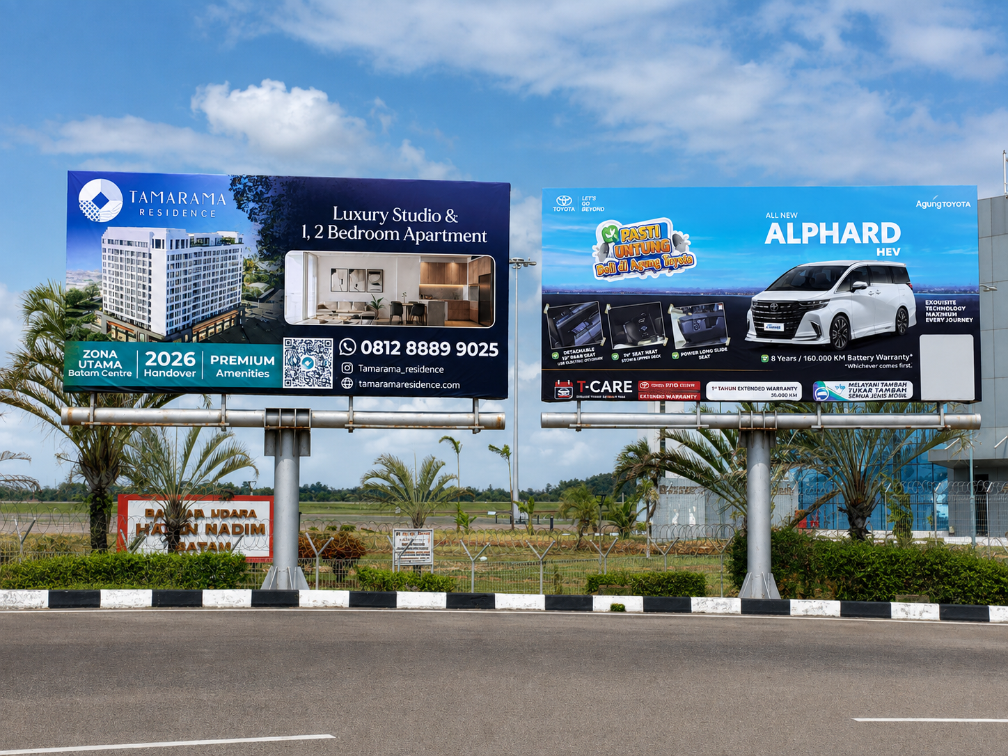 Billboard towards Departure Drop off point (Hang Nadim International Airport Batam)